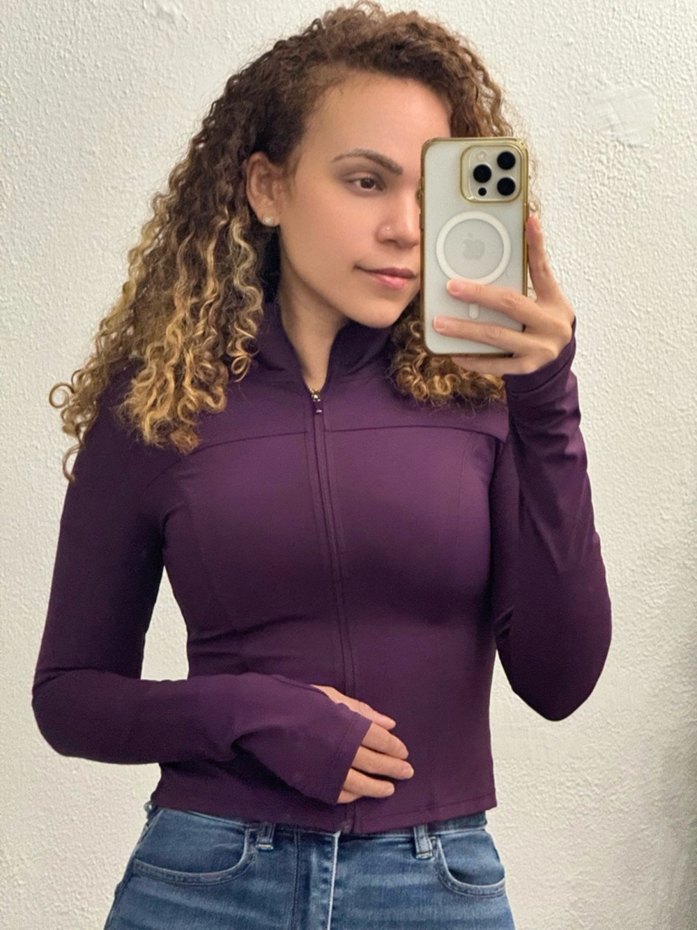 Purple Women's Full-Zip Active Jacket - Picture 2 of 6